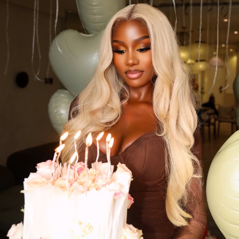 SZC Glam Birthday 613 Blonde 13x4 Lace Front Virgin Human Hair Wigs