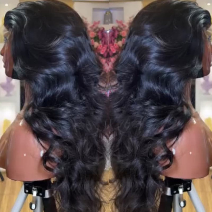 SZC Glam Loose Body Wave Curls 13X4 Lace Front Human Hair Wigs 250 300 Density