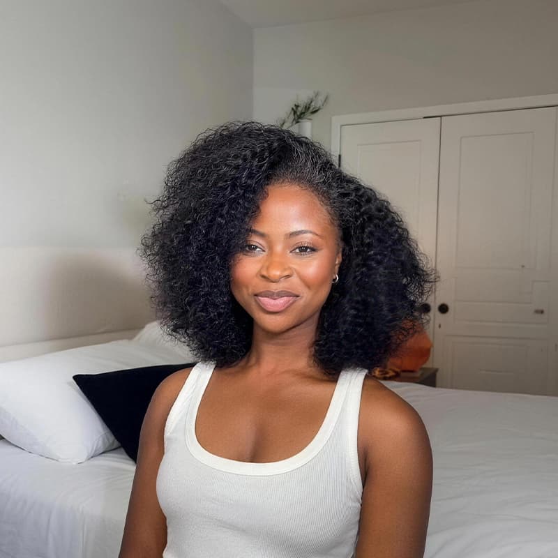 SZC Jerry Kinky Curly Short Bob 13x4 Lace Frontal Human Hair Wigs