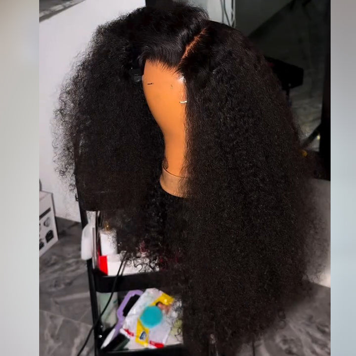 SZC Kinky Curly 300 Density 13x4 Lace Front Virgin Human Hair Wigs