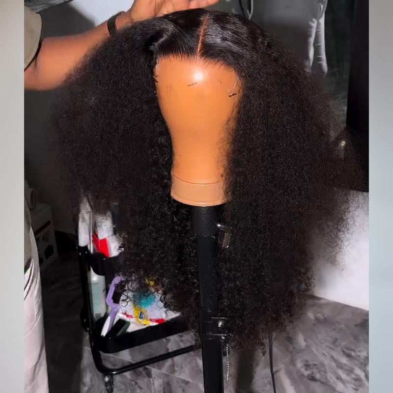SZC Kinky Curly 300 Density 13x4 Lace Front Virgin Human Hair Wigs