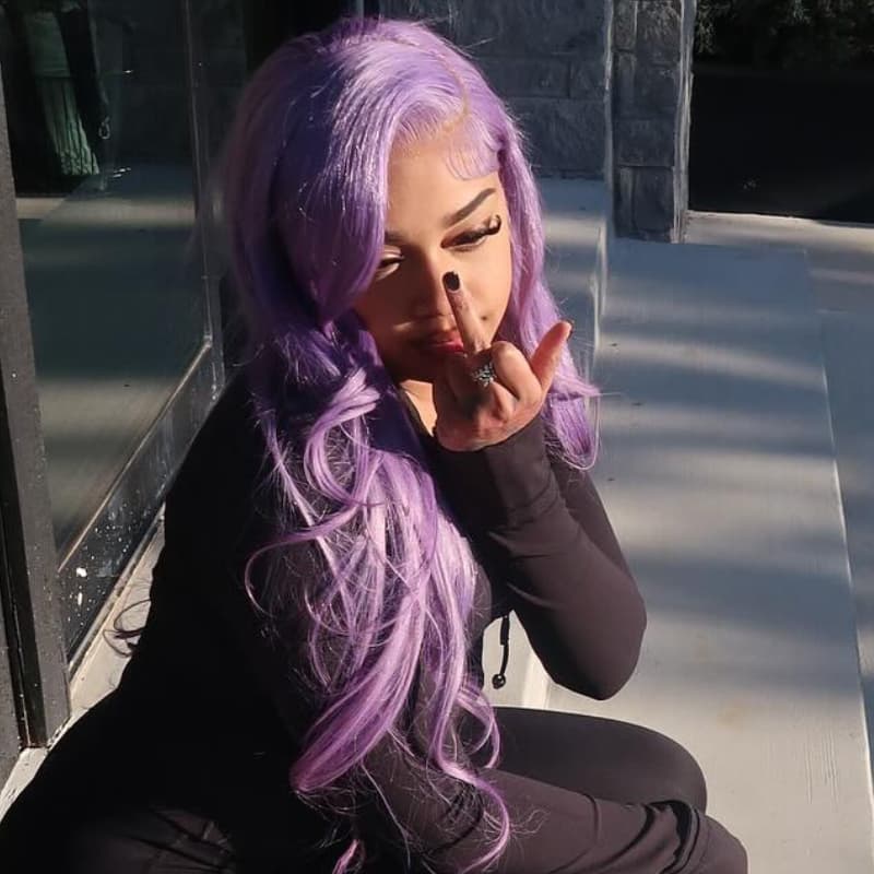 SZC Lavender Purple 13x4 Lace Front Virgin Human Hair Wig 200 Density