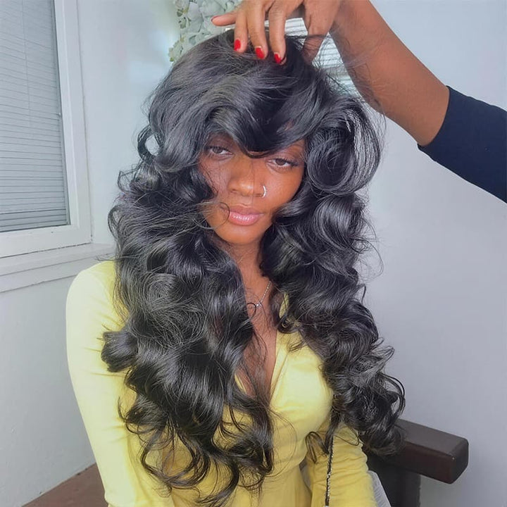 SZC Loose Body Wave 250 300 Density 13x4 Lace Front Virgin Human Hair Wigs