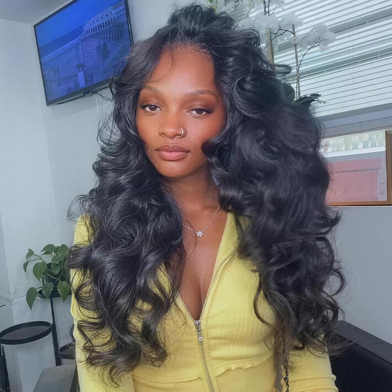 SZC Loose Body Wave 250 300 Density 13x4 Lace Front Virgin Human Hair Wigs