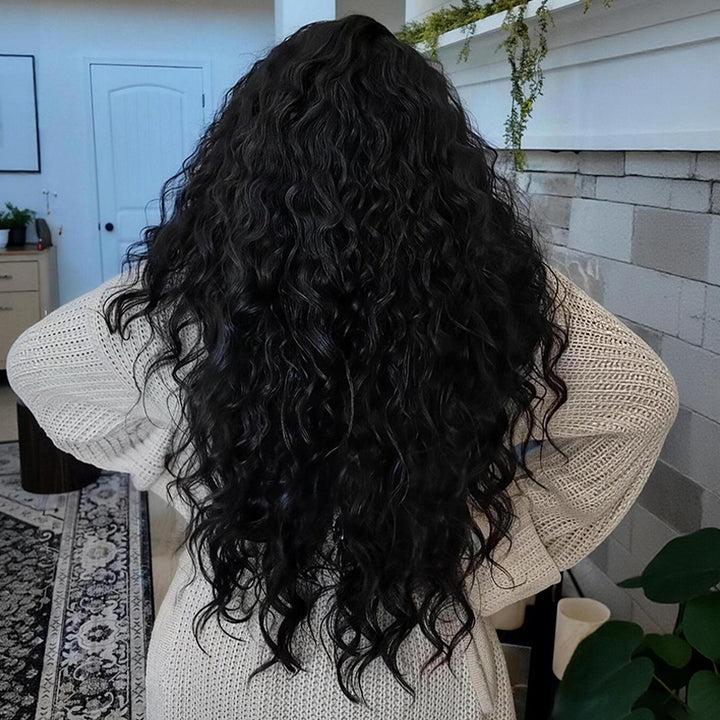 SZC Natural Loose Kinky Curly 13X4 Lace Front Human Hair Wigs 250 300 Density