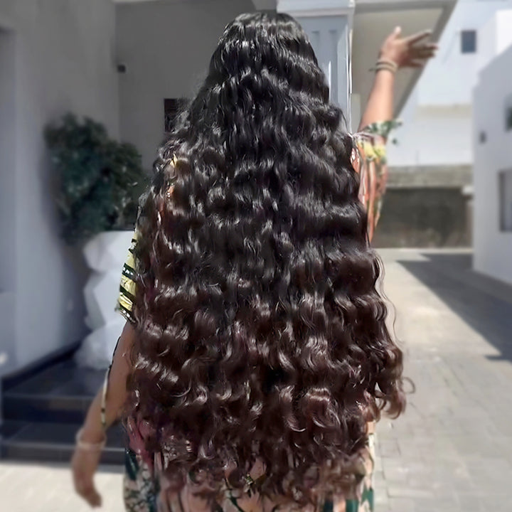 SZC Natural Loose Water Wave 250 300 Density 13x4 Lace Front Human Hair Wig