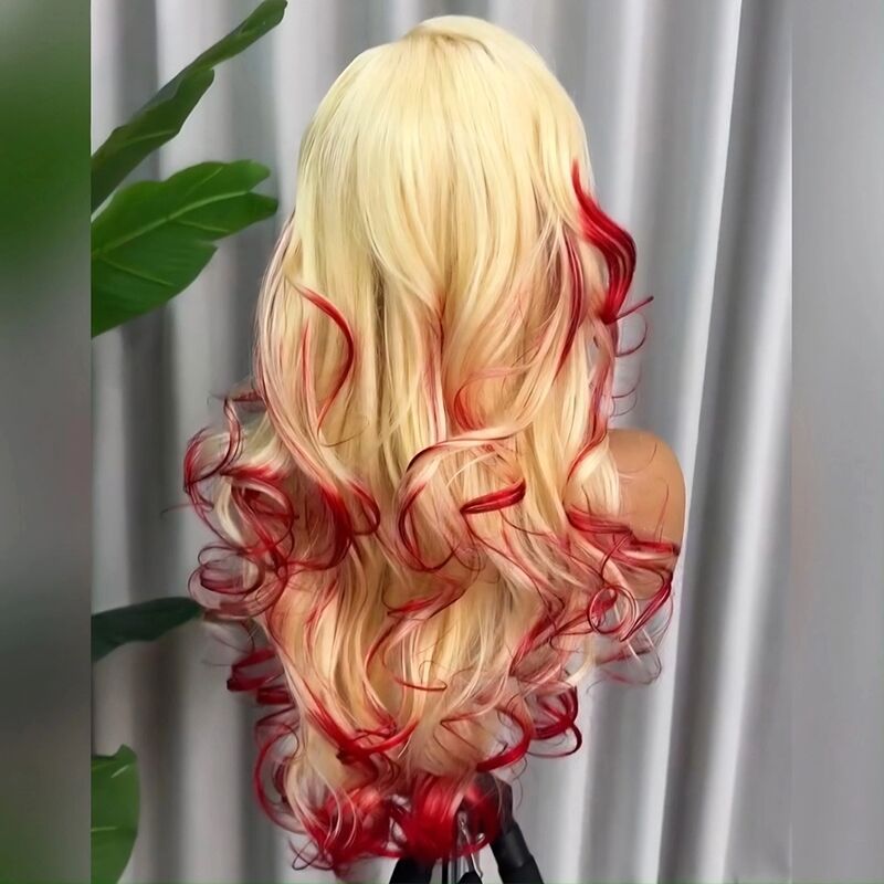 SZC Ombre 613 Blonde Ginger Orange 13x4 Lace Front Virgin Human Hair Wigs