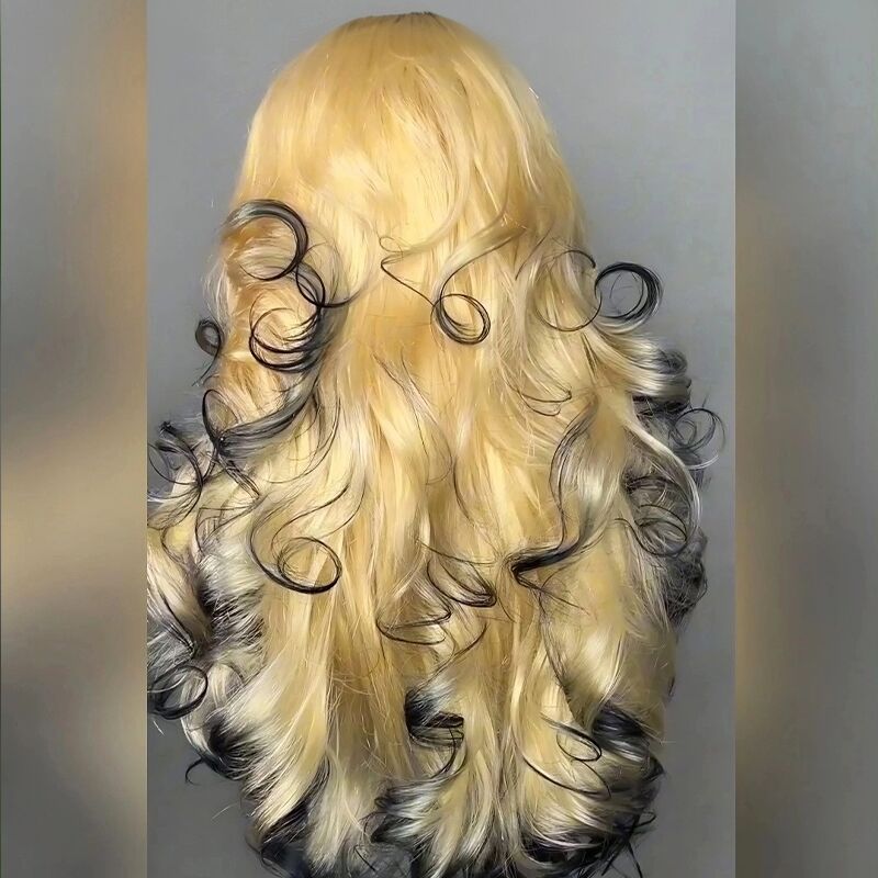 SZC Ombre 613 Blonde Ginger Orange 13x4 Lace Front Virgin Human Hair Wigs
