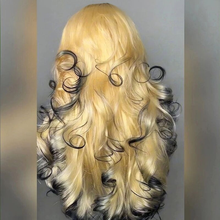 SZC Ombre 613 Blonde Ginger Orange 13x4 Lace Front Virgin Human Hair Wigs