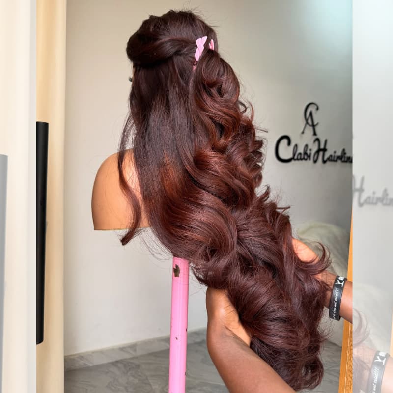 SZC Ombre Black Reddish Brown Wavy 13X4 Lace Front Human Hair Wigs 250 300 Density