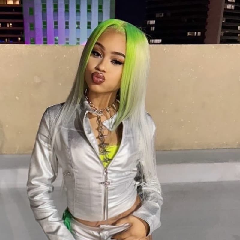 SZC Ombre Green Gray 13x4 Lace Front Virgin Human Hair Wigs 200 Density