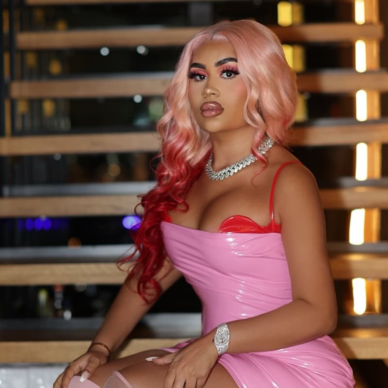 SZC Ombre Pastel Pink Burgundy Red 13x4 Lace Front Virgin Human Hair Wig