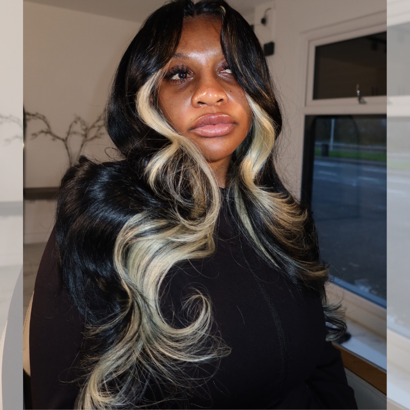 SZC Peekaboo Black Blonde 13x4 Lace Front Virgin Human Hair Wigs