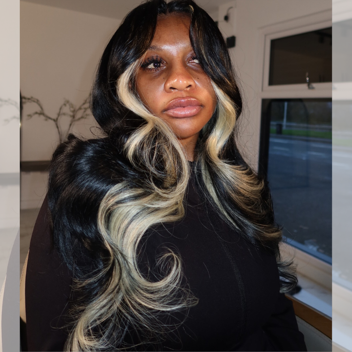 SZC Peekaboo Black Blonde 13x4 Lace Front Virgin Human Hair Wigs