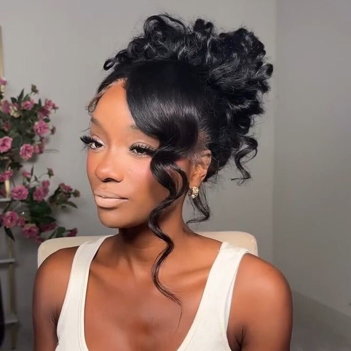 SZC 360 Full Lace Front Ventilated Burmese Curly Straight Water Wave Human Hair Wigs