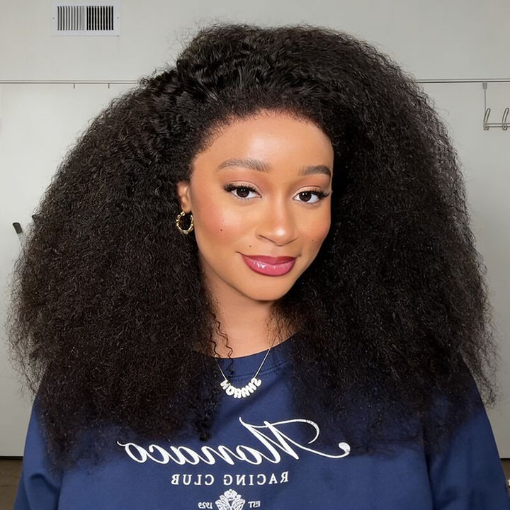 SZC SDD Super Double Drawn Full Volume Kinky Curly Bob 13x4 Lace Frontal Human Hair Wigs