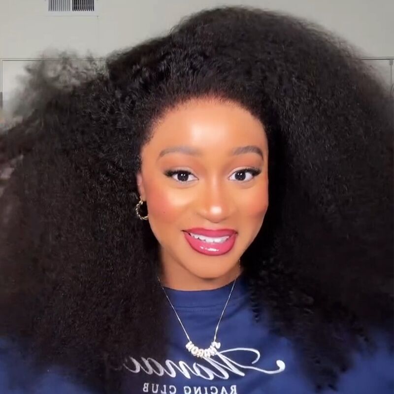 SZC SDD Super Double Drawn Full Volume Kinky Curly Bob 13x4 Lace Frontal Human Hair Wigs