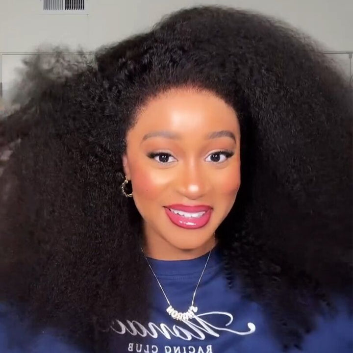 SZC SDD Super Double Drawn Full Volume Kinky Curly Bob 13x4 Lace Frontal Human Hair Wigs