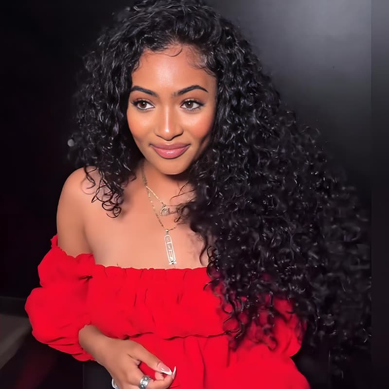 SZC 250 300 Density Spiral Loose Water Wave Curls 13x4 Lace Front Virgin Human Hair Wigs