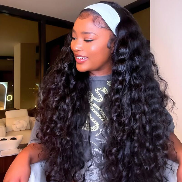 SZC Bohemian Crimped Loose Curl 13x4 Transparent Lace Front Human Hair Wigs
