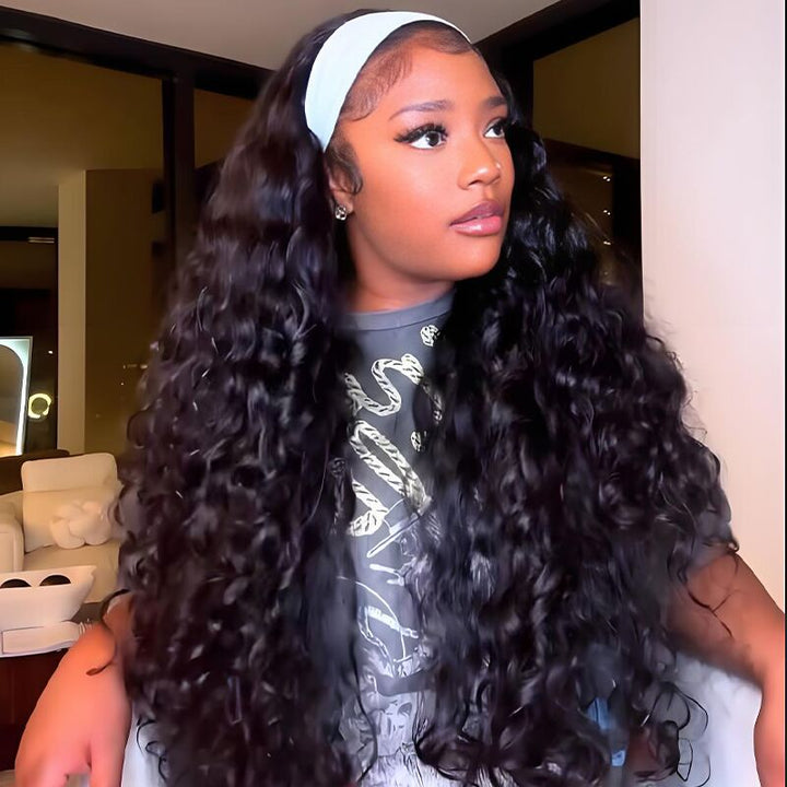 SZC Bohemian Crimped Loose Curl 13x4 Transparent Lace Front Human Hair Wigs