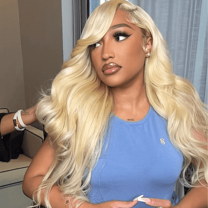 SZC 30 32 34 Inch 613 Blonde Body Wave 13x4 Lace Front Human Hair Wigs
