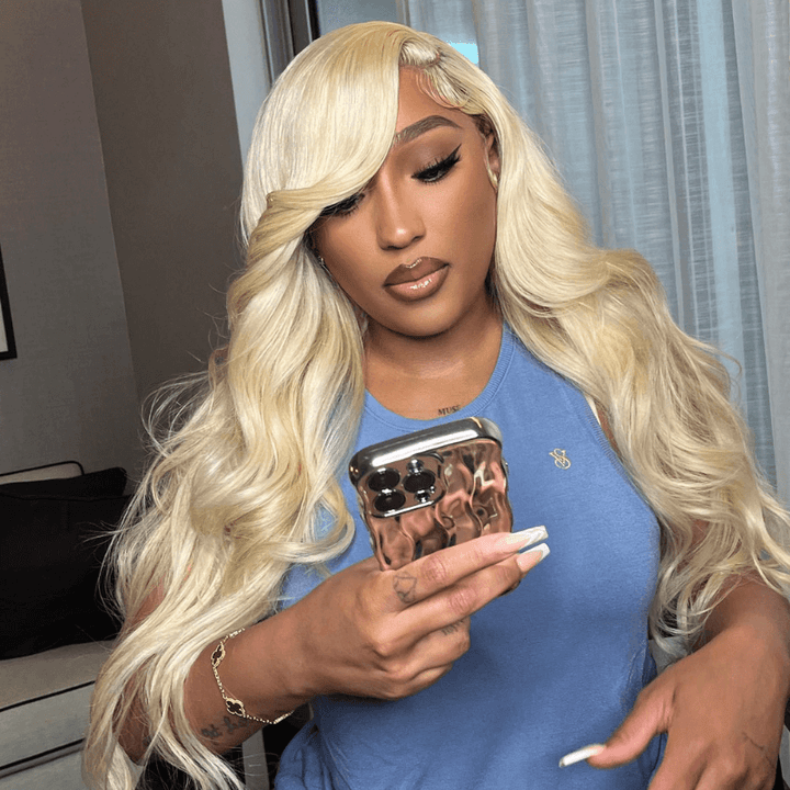 SZC 30 32 34 Inch 613 Blonde Body Wave 13x4 Lace Front Human Hair Wigs