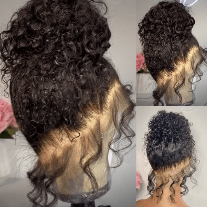 SZC Full Lace Straight Body Deep Wave Burmese Curly Human Hair Wig