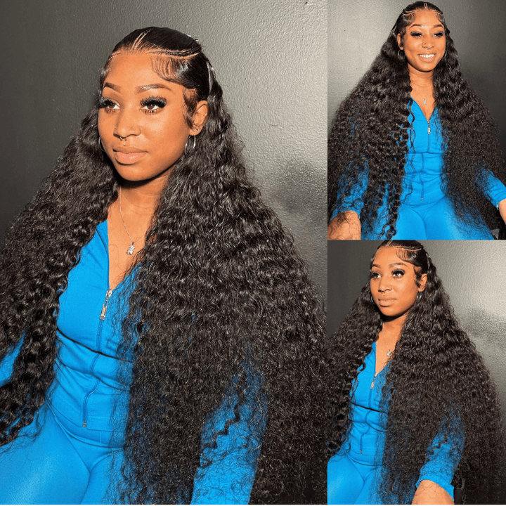 SZC 42 40 38 36 34 32 30 Inch Long 13x4 Lace Front Virgin Human Hair Wigs