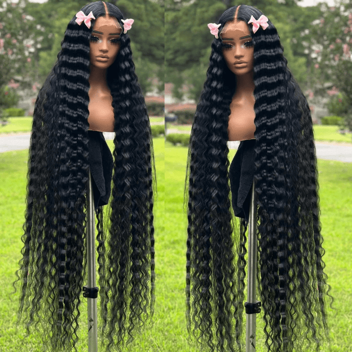 SZC 42 40 38 36 34 32 30 Inch Long 13x4 Lace Front Virgin Human Hair Wigs