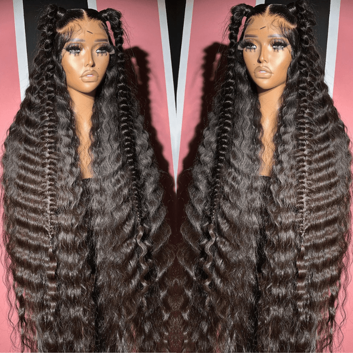 SZC 42 40 38 36 34 32 30 Inch Long Straight Body Wave Lace Front Hair Wigs