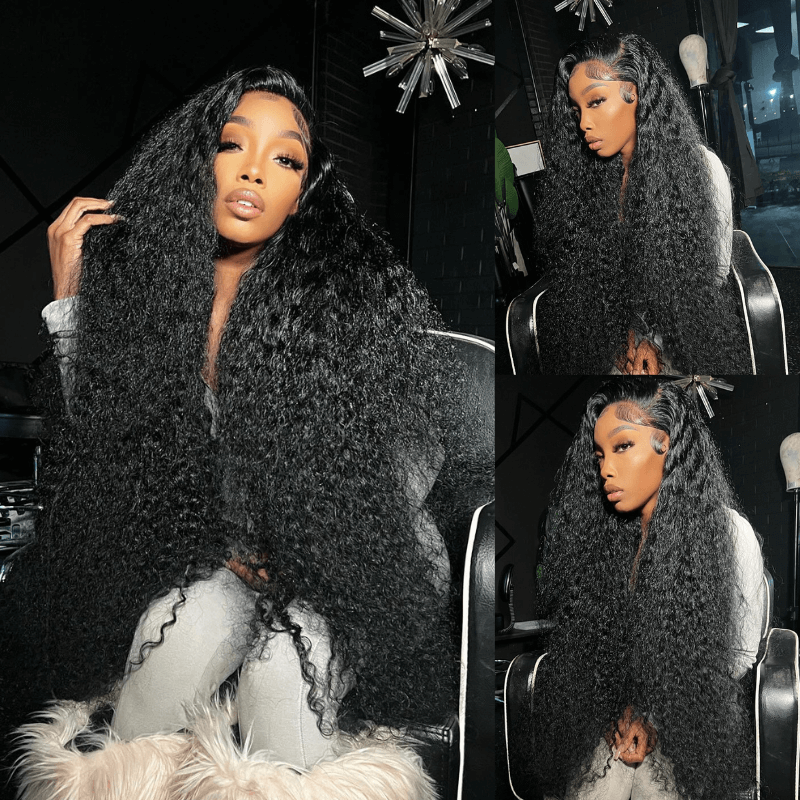 SZC 42 40 38 36 34 32 30 Inch Long Straight Body Wave Lace Front Hair Wigs