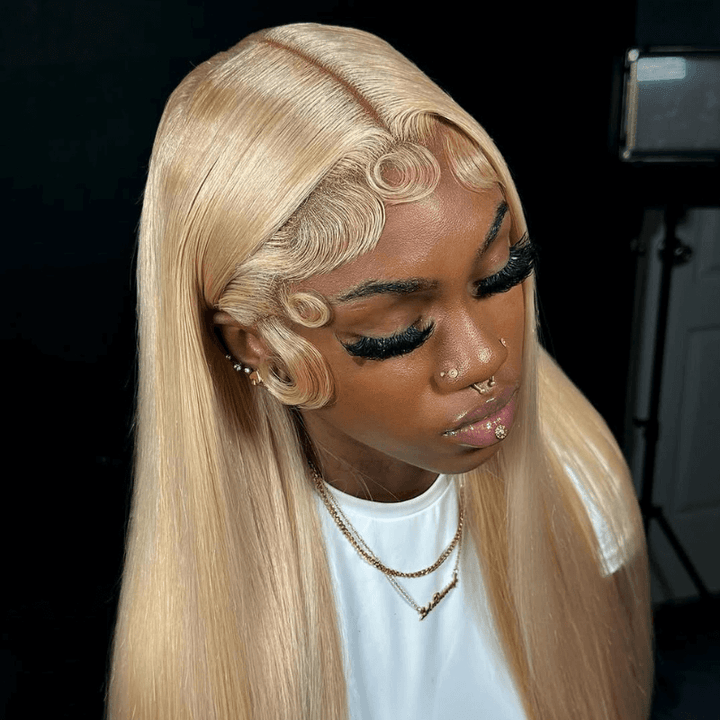 SZC 613 Blonde Straight 200 Density 13x4 Lace Front Human Hair Wigs