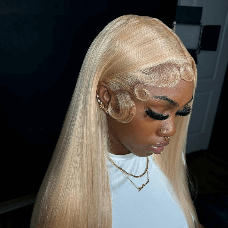 SZC 613 Blonde Straight 200 Density 13x4 Lace Front Human Hair Wigs