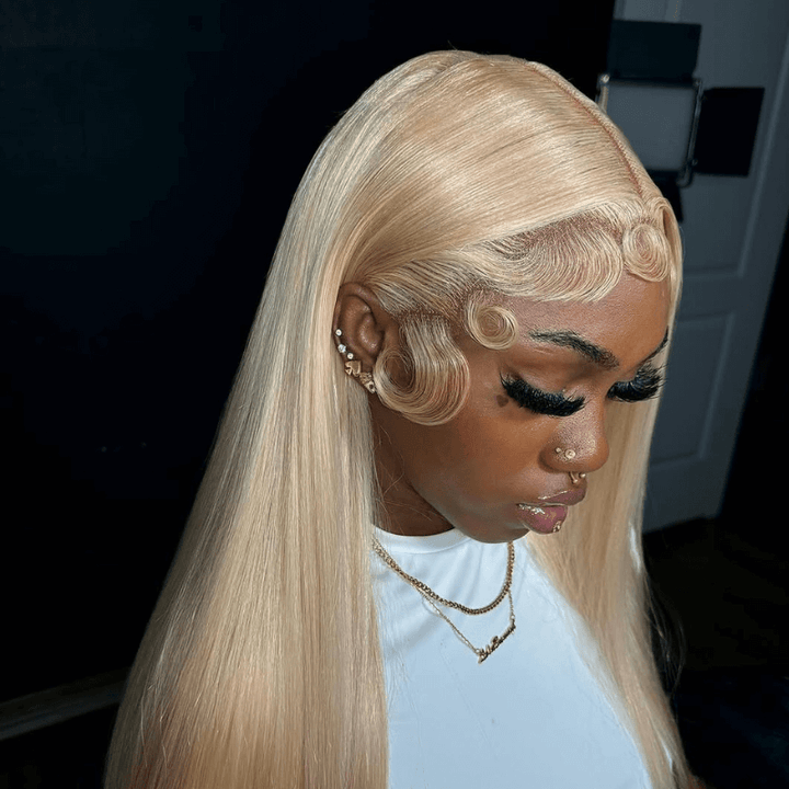 SZC 613 Blonde Straight 200 Density 13x4 Lace Front Human Hair Wigs
