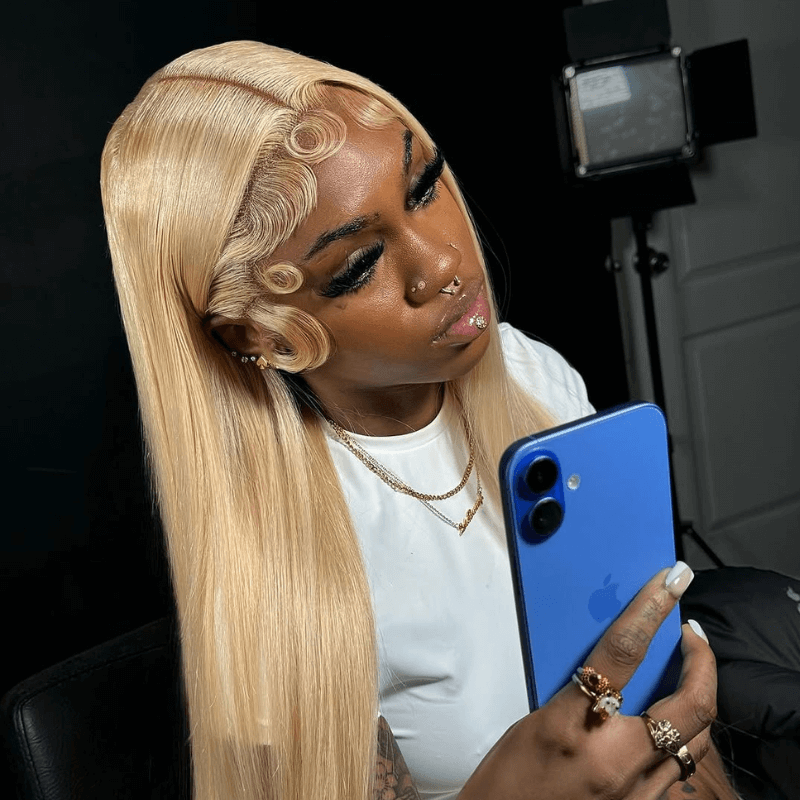 SZC 613 Blonde Straight 200 Density 13x4 Lace Front Human Hair Wigs