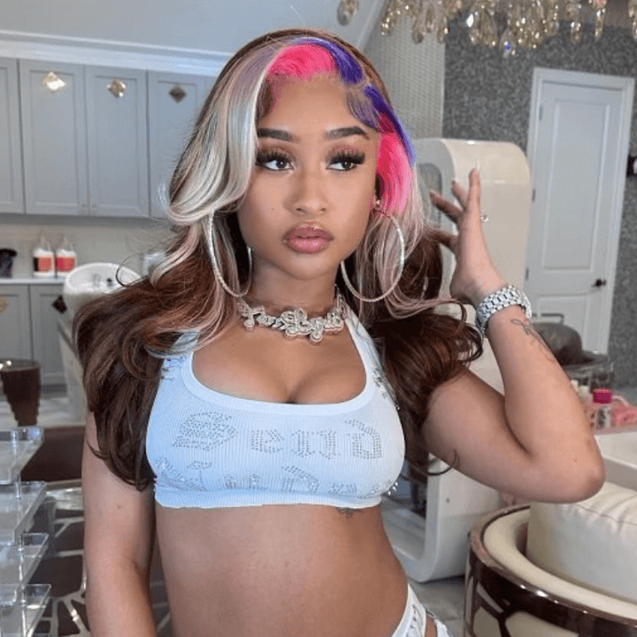 SZC Blue Pink Gray Skunk Stripe Chocolate Brown Lace Front Human Hair Wig
