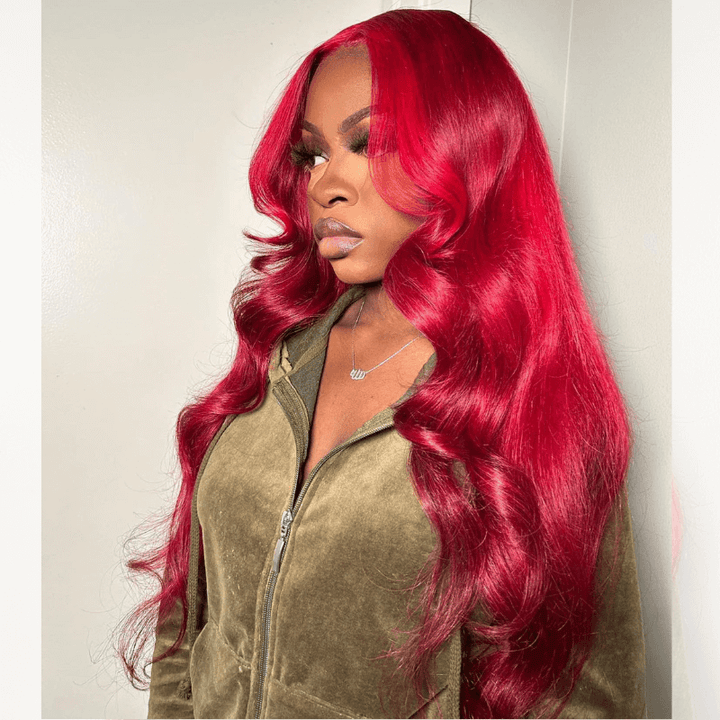 SZC Burgundy 99J Red Body Wave 13X4 Lace Front Virgin Human Hair Wigs
