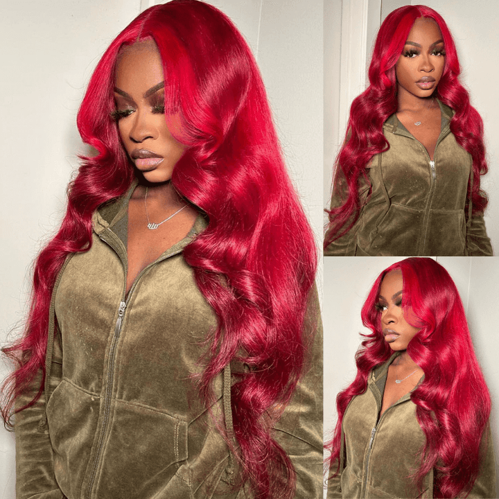 SZC Burgundy 99J Red Body Wave 13X4 Lace Front Virgin Human Hair Wigs