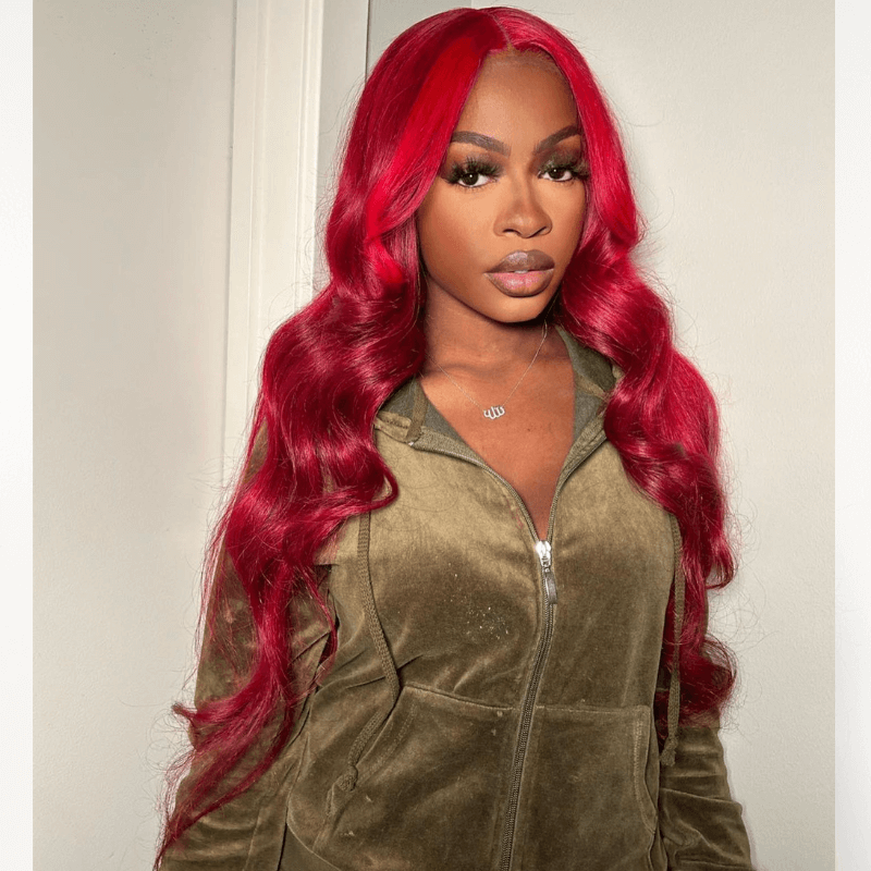 SZC Burgundy 99J Red Body Wave 13X4 Lace Front Virgin Human Hair Wigs