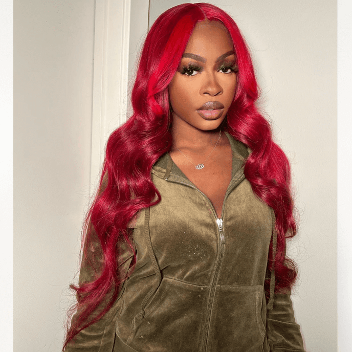 SZC Burgundy 99J Red Body Wave 13X4 Lace Front Virgin Human Hair Wigs