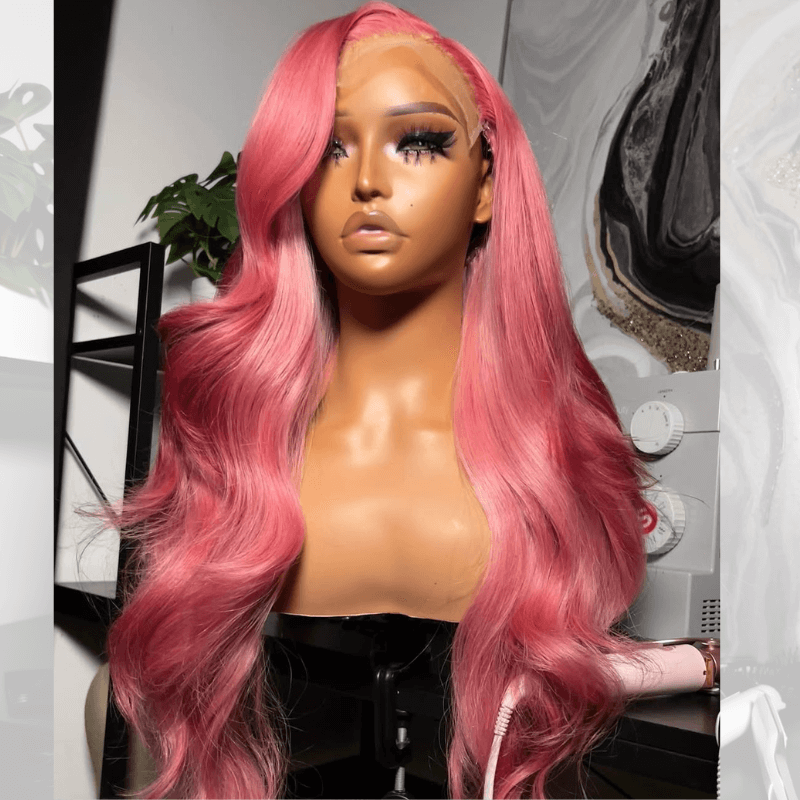 SZC Deep Pinkish Purple Body Wave 13X4 HD Lace Front Body Wave Hair Wig