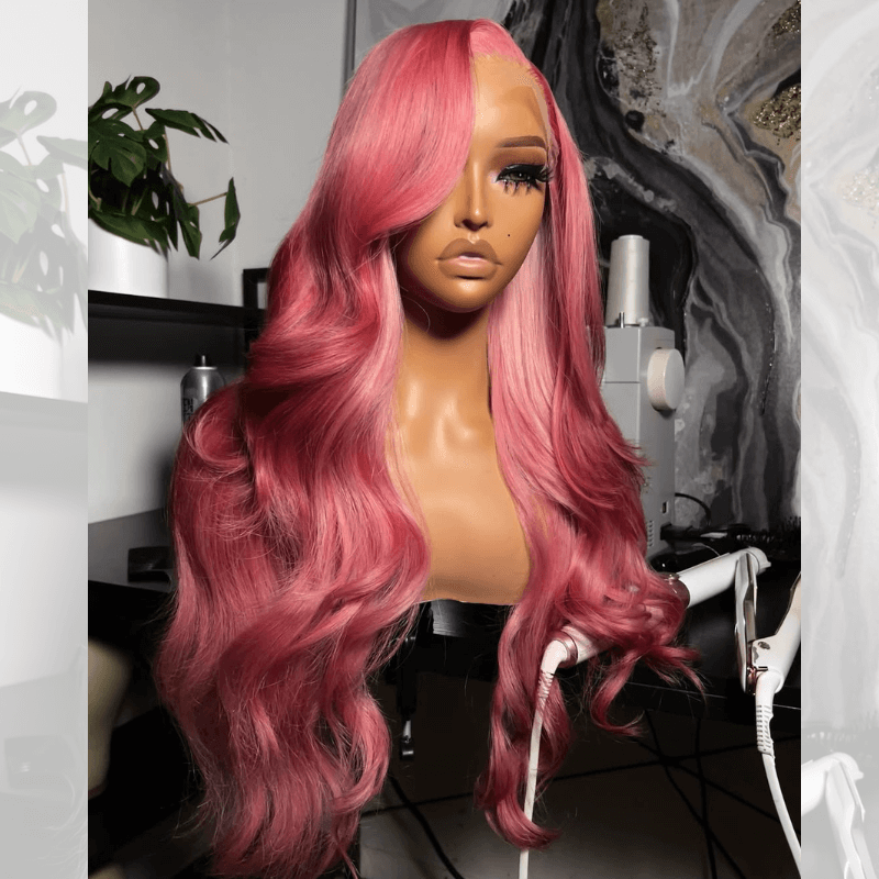 SZC Deep Pinkish Purple Body Wave 13X4 HD Lace Front Body Wave Hair Wig
