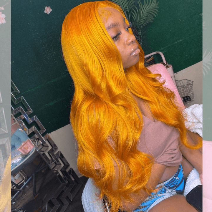 SZC Ginger Orange Body Wave 13x4 HD Lace Front Virgin Human Hair Wigs