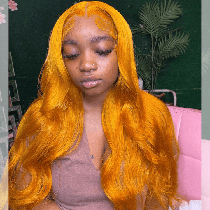 SZC Ginger Orange Body Wave 13x4 HD Lace Front Virgin Human Hair Wigs