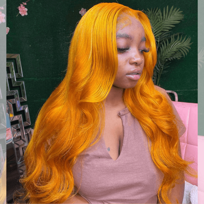 SZC Ginger Orange Body Wave 13x4 HD Lace Front Virgin Human Hair Wigs