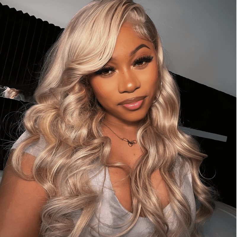SZC Honey Blonde Light Brown Body Wave 13X4 Lace Front Human Hair Wigs