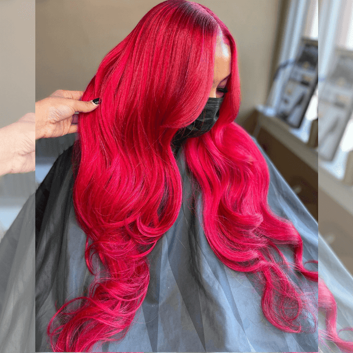 SZC Hot Pink Body Wave 13x4 HD Lace Frontal Virgin Human Hair Wigs