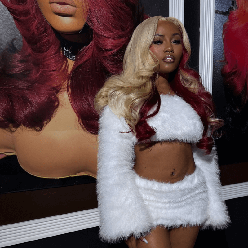 SZC Peekaboo Blonde 99J Red 200 Density 13x4 Lace Front Virgin Hair Wigs