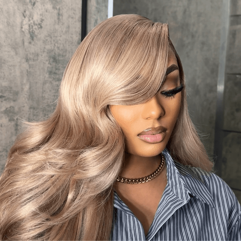 SZC Platinum Ash Blonde 200 Density 13X4 Lace Front Virgin Human Hair Wigs